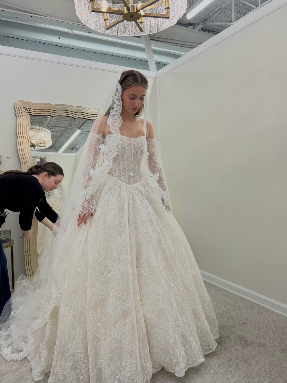 Ivory Lace Bridal Ball Gown Dress - Maggie Sottero